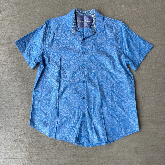 Robert Graham Other - Robert Graham Men's Button-Up Shirt Blue Paisley Classic Fit Short Sleeve XL